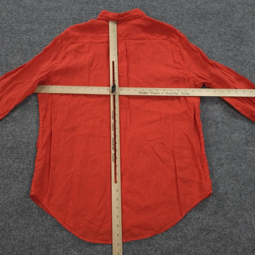 Vintage Polo Ralph Lauren Shirt Mens Large Red Linen Pony Logo Classic Fit